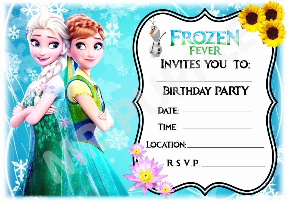 Frozen Party Invitation Template Best Of A5 Disney Frozen Fever Childrens Party Invitations X12