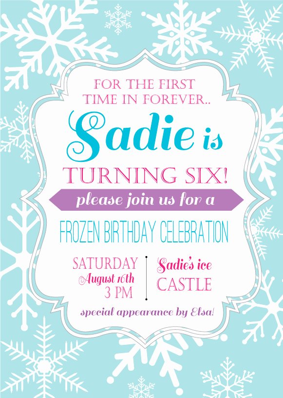 Frozen Party Invitation Template Unique Frozen Birthday Party