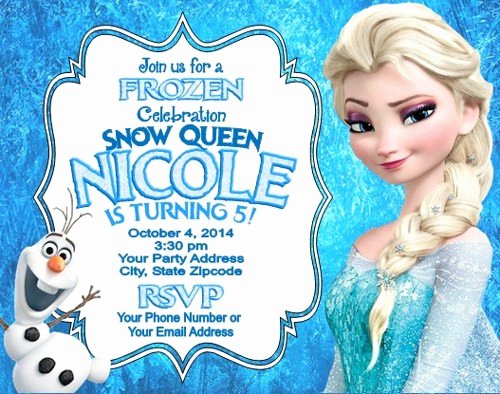 Frozen Party Invitation Template Unique Frozen Elsa Olaf Birthday Party Invitations Personalized