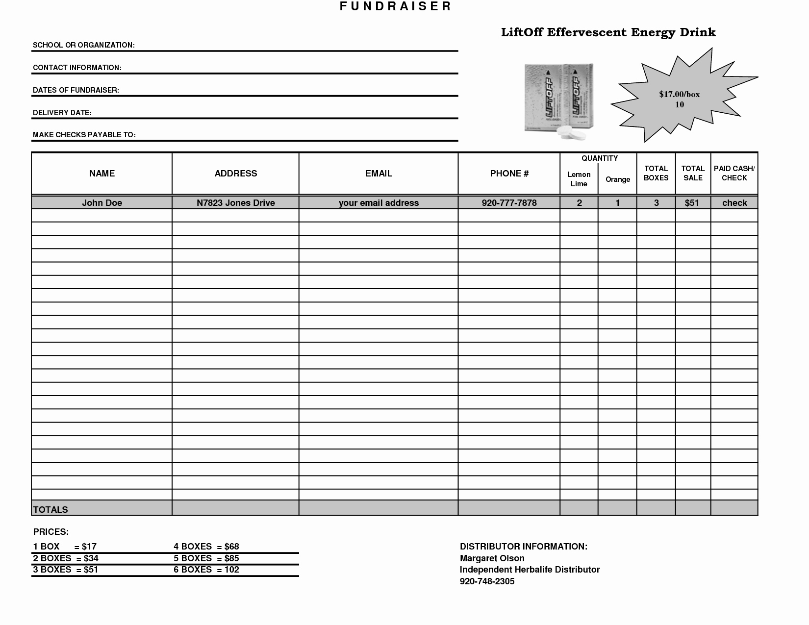 Fundraiser order form Template Word Beautiful Fundraiser Template Excel Fundraiser order form Template