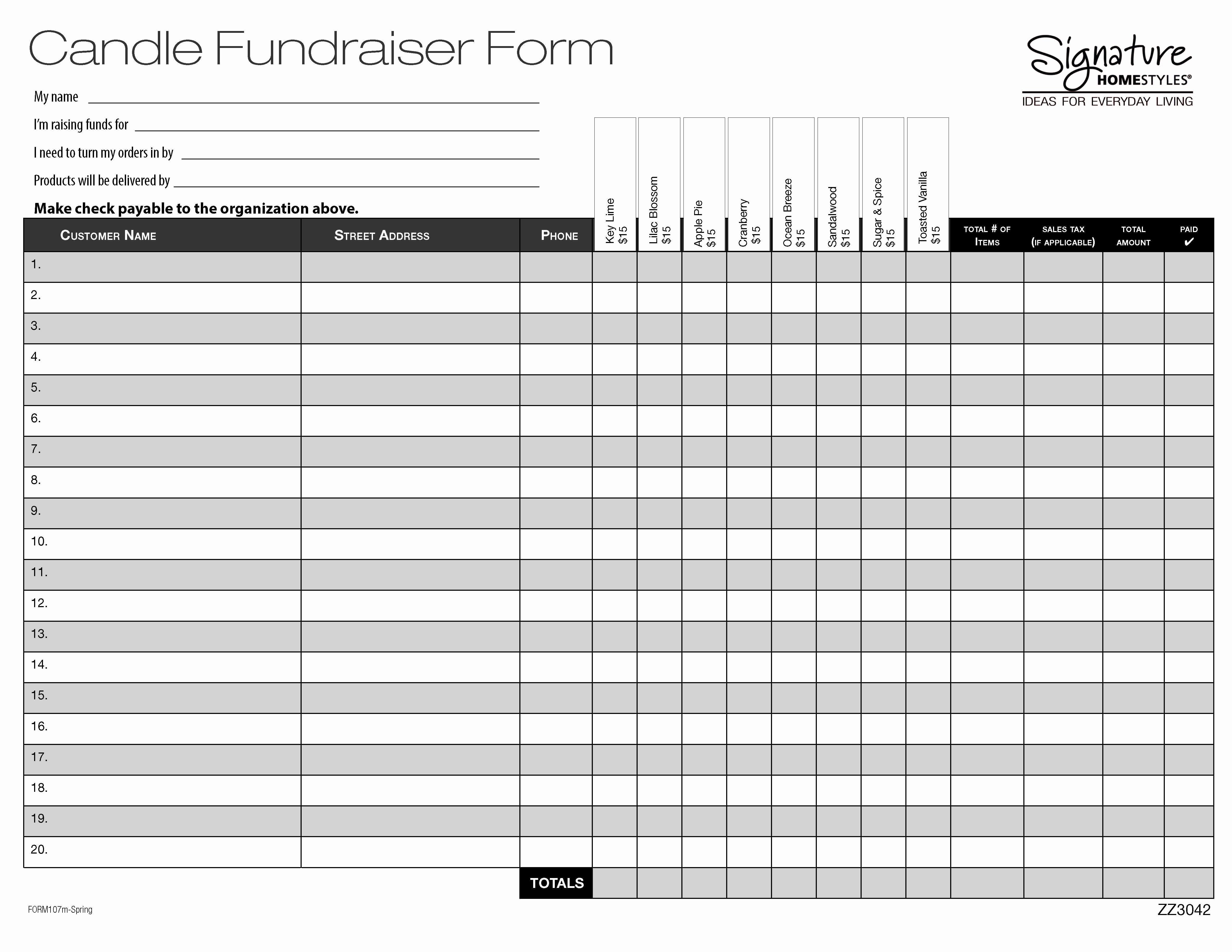 Fundraiser order form Template Word Best Of order form Template