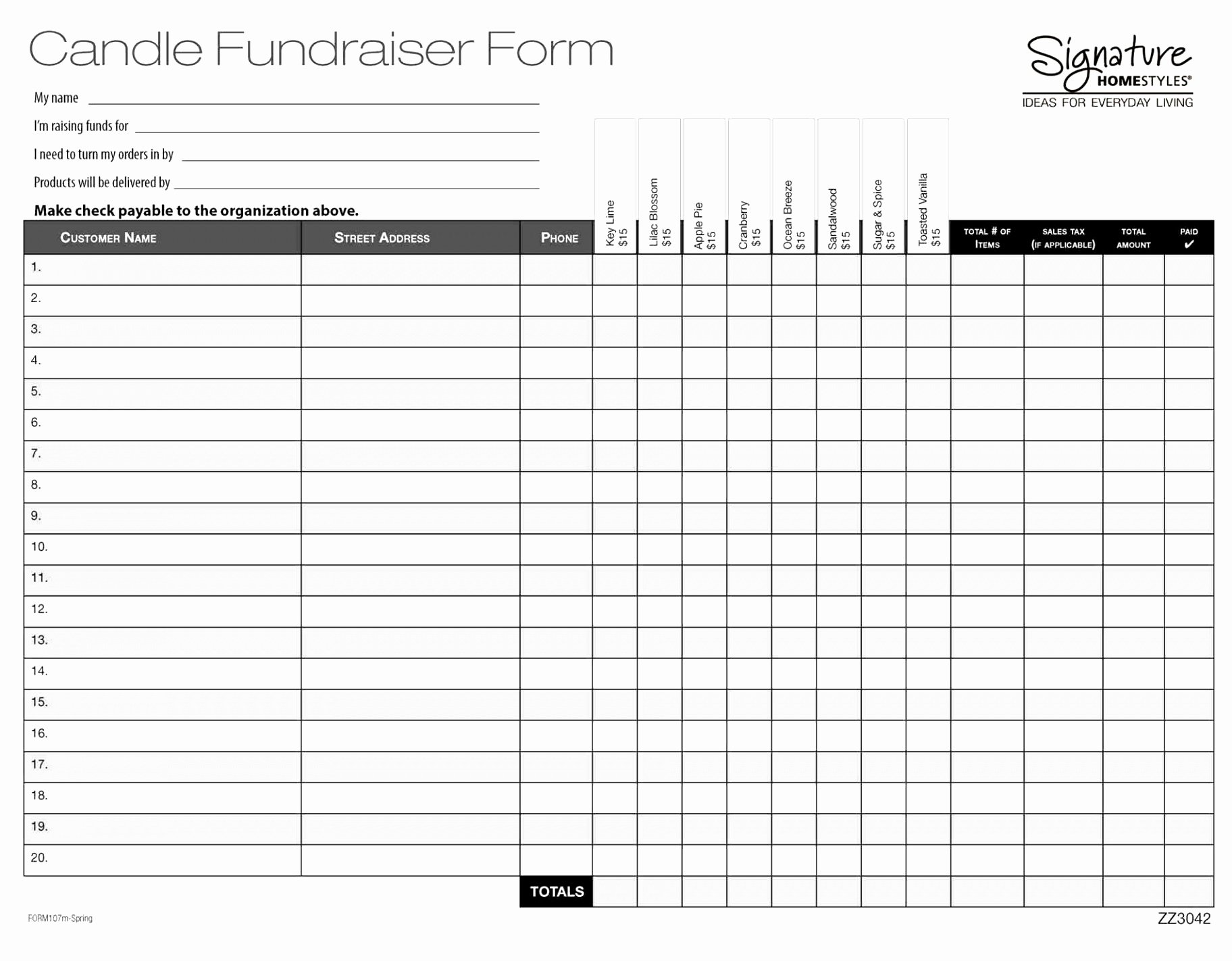 Fundraiser order form Template Word Luxury 9 Fundraiser order form Template Word Yywwo