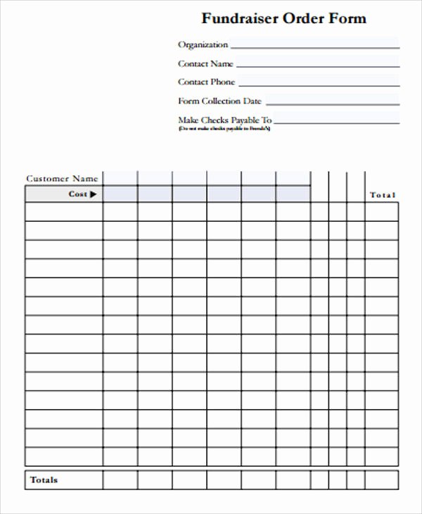 Fundraiser order form Template Word Unique Sample Blank order form 9 Examples In Word Pdf