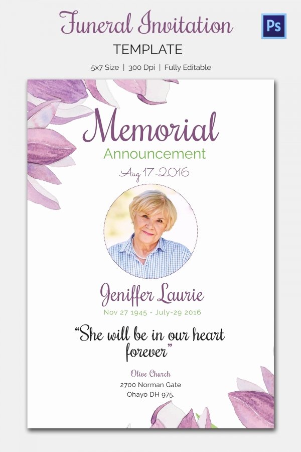Funeral Announcement Templates Free Luxury Funeral Invitation Template – 12 Free Psd Vector Eps Ai