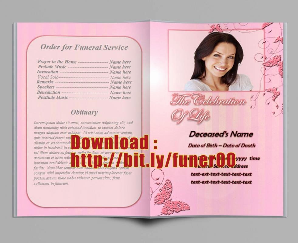 Funeral Program Free Template Lovely Free Editable Funeral Program Template