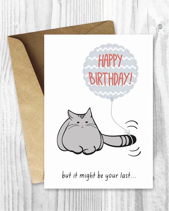 Funny Birthday Cards Printable Lovely Birthday Card Printable Birthday Card Funny Cat Birthday