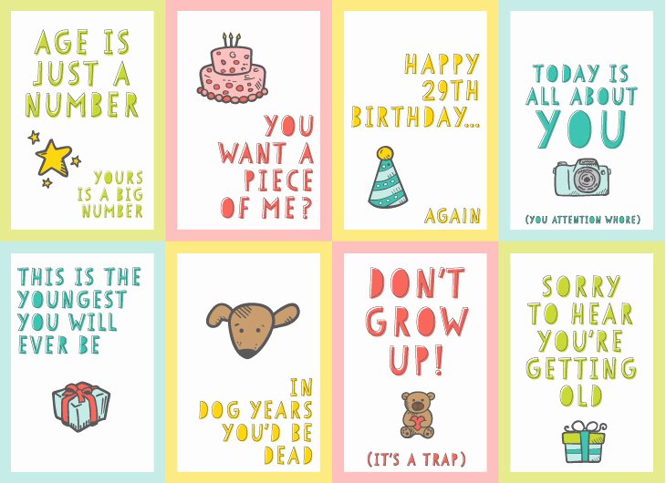 Funny Birthday Cards Printable Unique Free Funny Printable Birthday Cards for Adults Eight