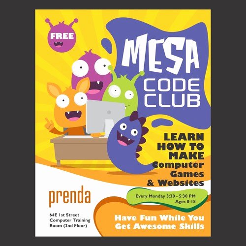 Funny Posters for Kids Unique Design A Fun attractive Poster for A Kids Code Club