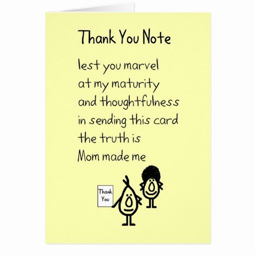 Funny Thank You Messages Unique Funny Poems Cards Funny Poems Card Templates Postage