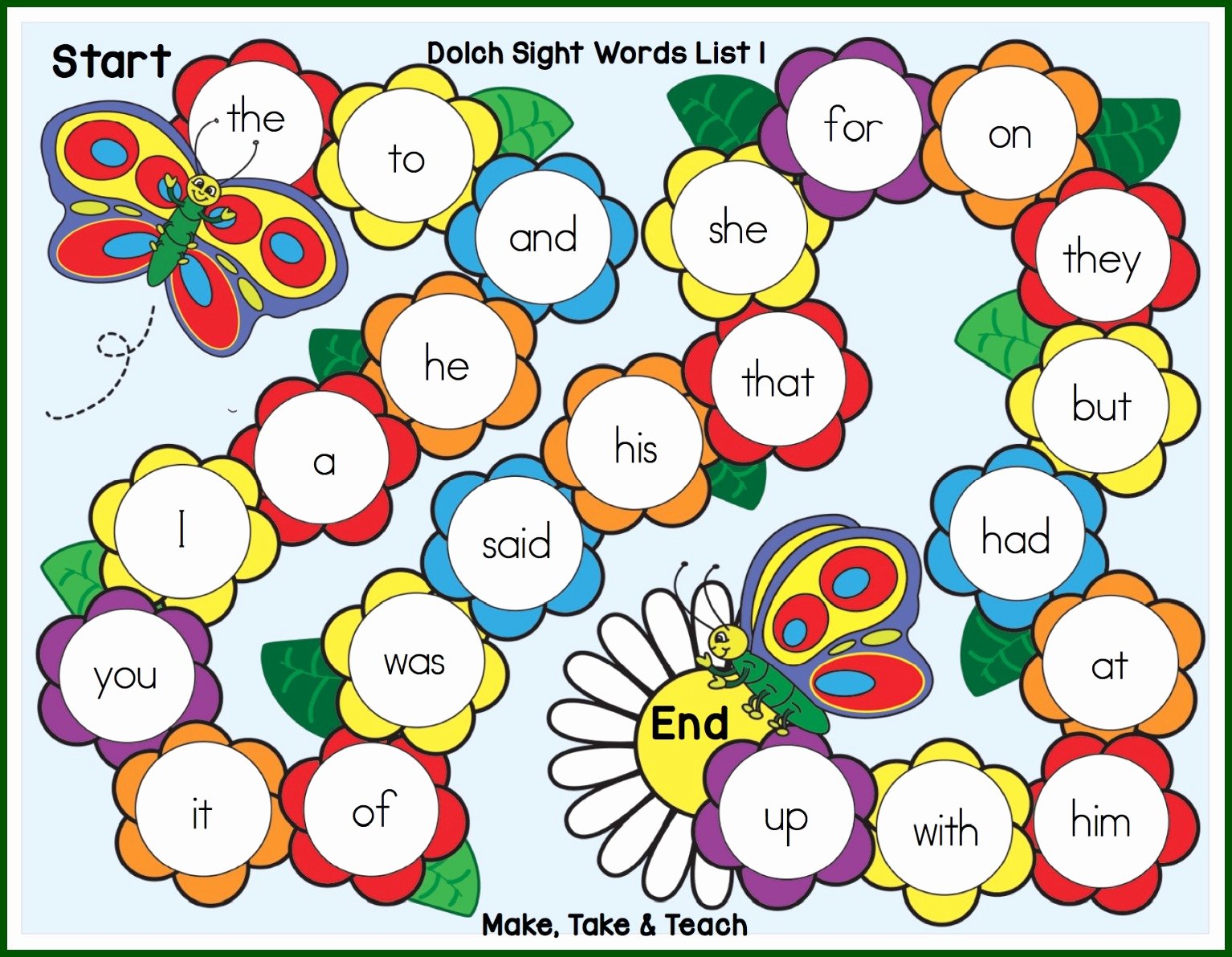 Game Templates for Teachers Awesome Spring themed Sight Word Game Boards Make Take &amp; Teach