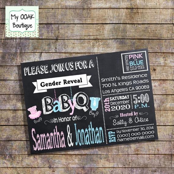 Gender Reveal Bbq Invitations Awesome Bbq Gender Reveal Invitation Baby Q Gender Reveal Invite