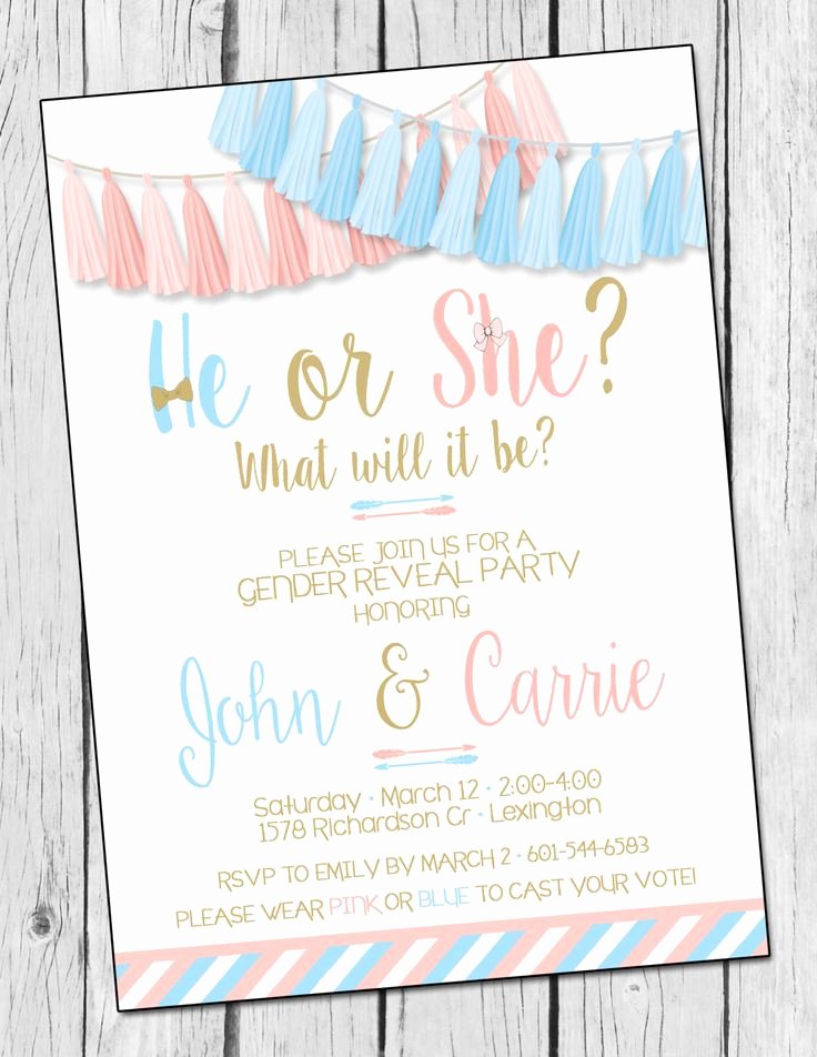 Gender Reveal Party Invitation Ideas Beautiful Best 25 Gender Reveal Invitations Ideas On Pinterest