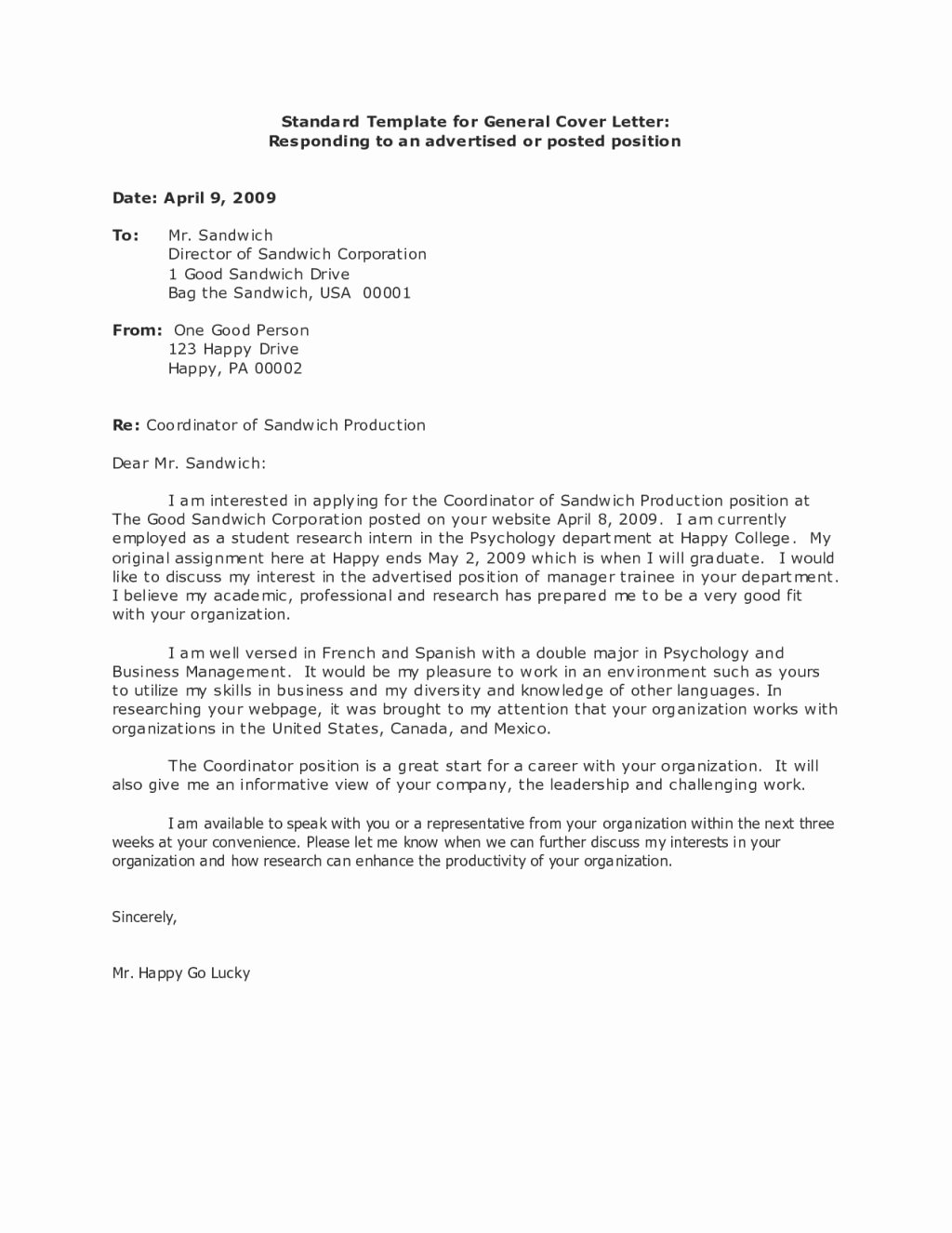 General Cover Letter Examples Beautiful Cover Letter General Purpose