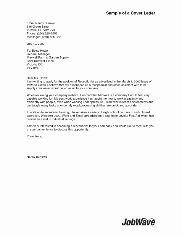 General Cover Letter Examples Elegant Cover Letter Sample General Cover Letter A Good Sample