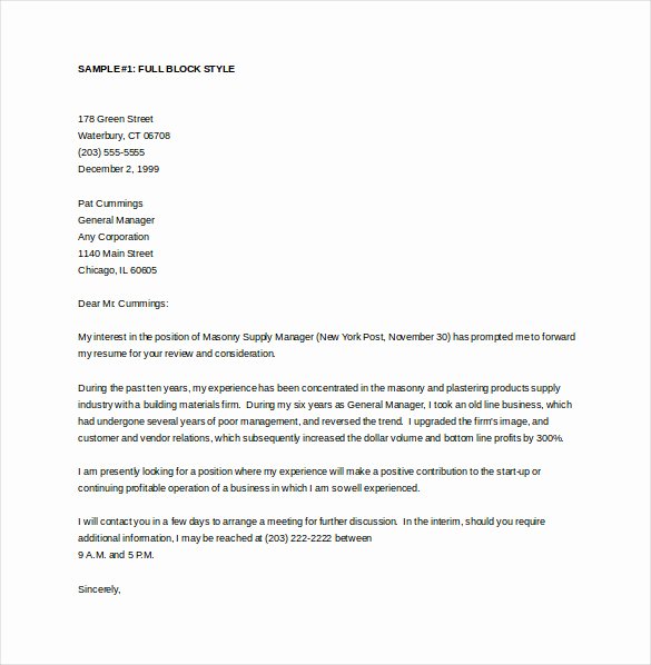General Cover Letter for Job Lovely 15 General Cover Letter Templates Free Sample Example