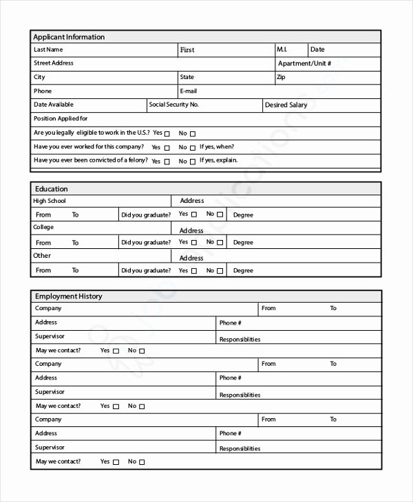 General Job Application form Luxury Sample Job Application form 9 Free Documents In Pdf Doc