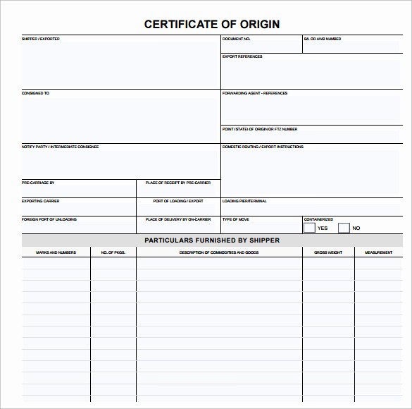 Generic Certificate Of origin Template Fresh Certificate Of origin Template 14 Samples Examples