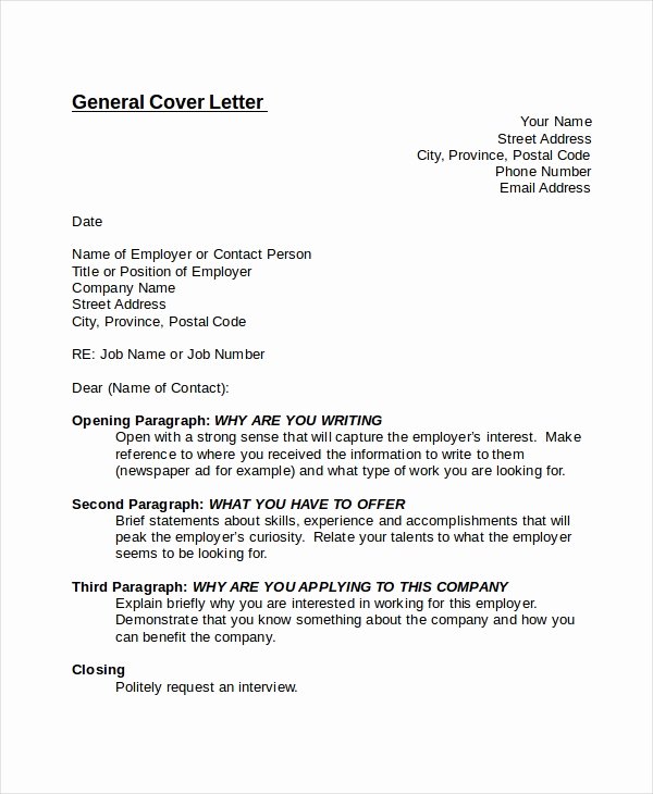 Generic Cover Letter Sample Best Of 14 Cover Letter Templates Free Sample Example format