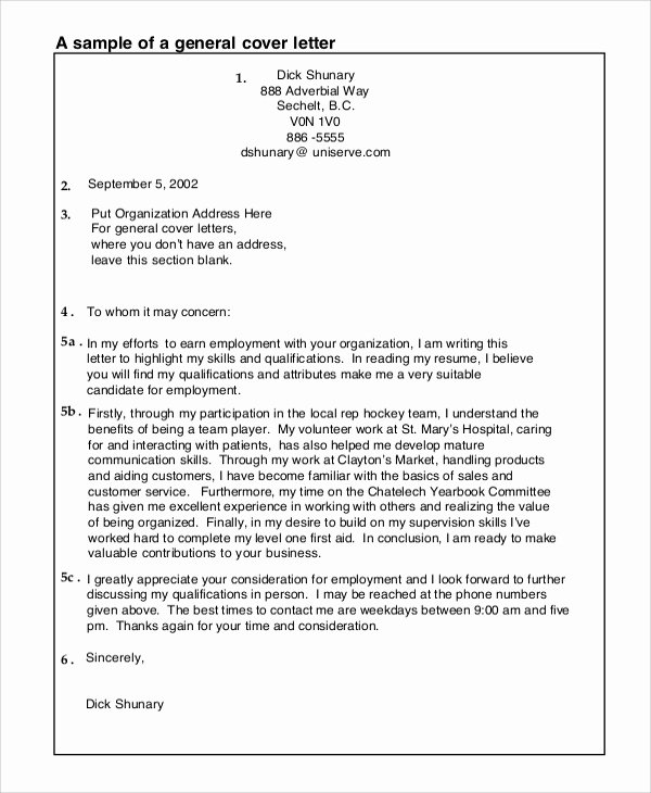 Generic Cover Letter Sample Best Of Generic Cover Letter Samples Examples Templates 8