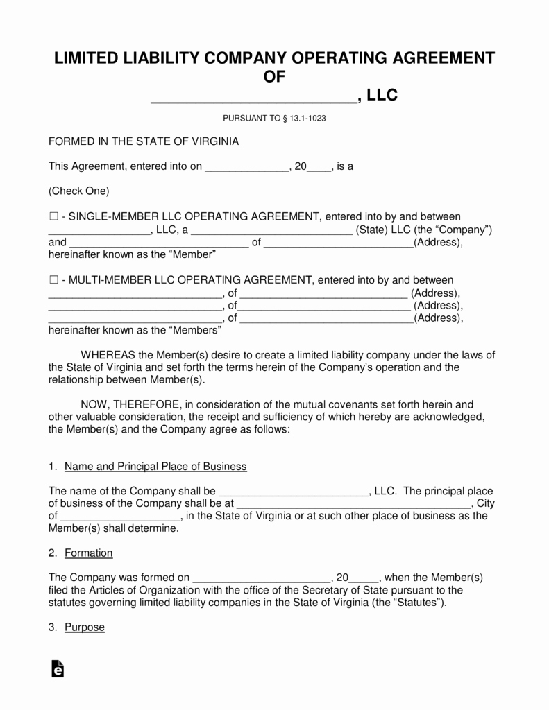 Georgia Separation Notice Fillable Awesome Free Virginia Llc Operating Agreement Templates Pdf