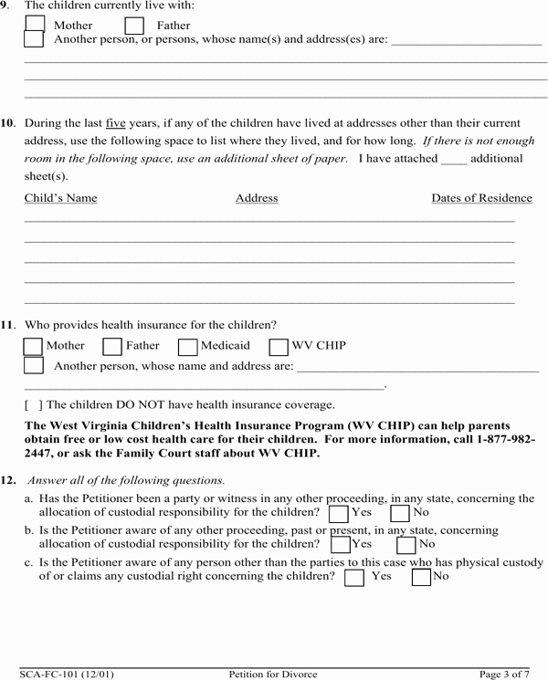 Georgia Separation Notice Fillable Beautiful Download West Virginia Petition for Divorce form for Free