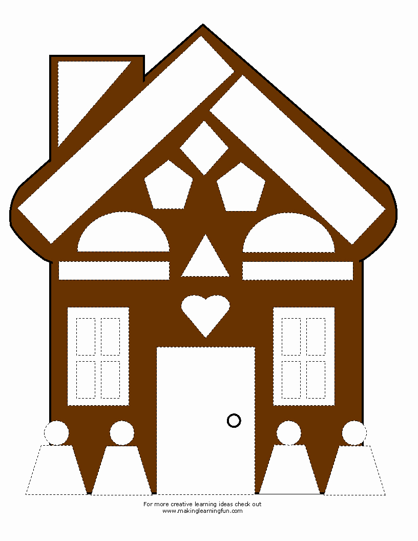 Gingerbread House Cut Out New Fun Learning Printables for Kids
