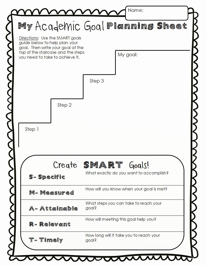 Goal Setting Template Best Of Student Academic Goal Setting Sheets Primary theme Park