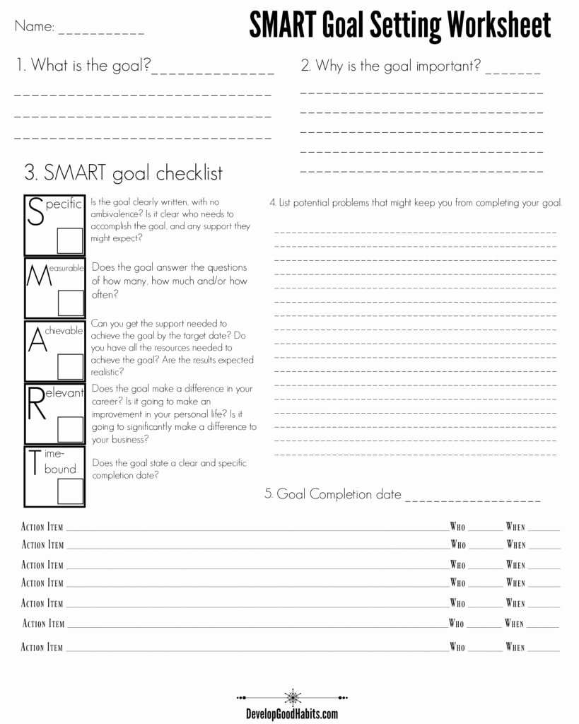 Goal Setting Template Fresh 4 Free Smart Goal Setting Worksheets and Templates