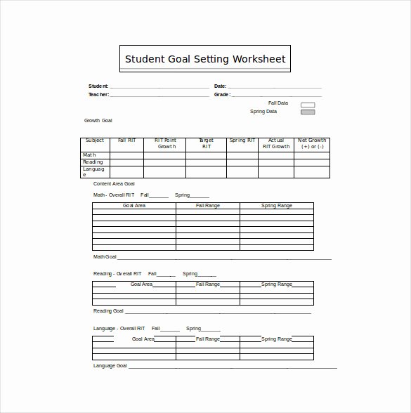 Goal Setting Template New Goal Sheet Template 12 Free Pdf Documents Download