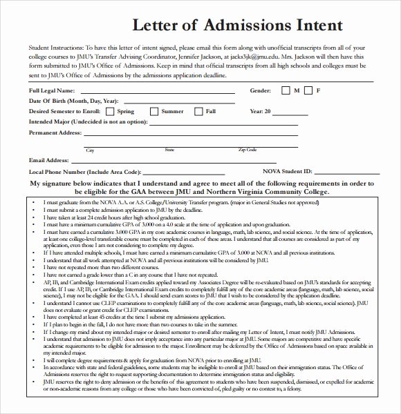 Graduate Letter Of Intent Sample Beautiful Letter Of Intent Graduate School 9 Download Documents