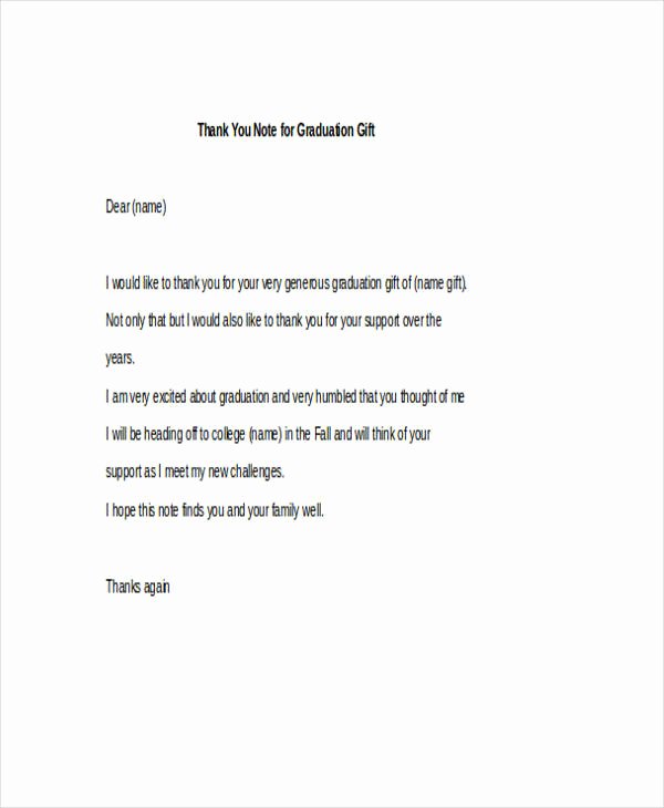 Graduation Present Thank You Note New Free 42 Thank You Note Examples In Pdf Doc