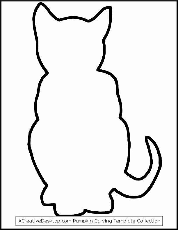 Halloween Templates to Cut Out Awesome Photo Black Cat Outline Stencil