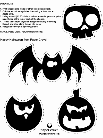 Halloween Templates to Cut Out New Paper Crave Halloween Freebies Halloween Garland Two