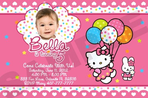 Hello Kitty 1st Birthday Invitations Lovely Hello Kitty Birthday Party Invitations Free Invitation