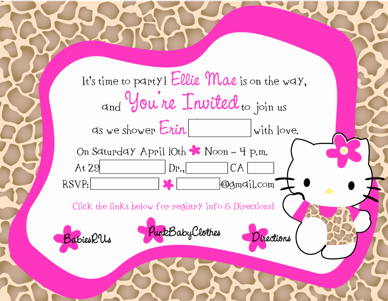 Hello Kitty Baby Shower Invites Awesome Hello Kitty Baby Shower Invitations – Party Xyz