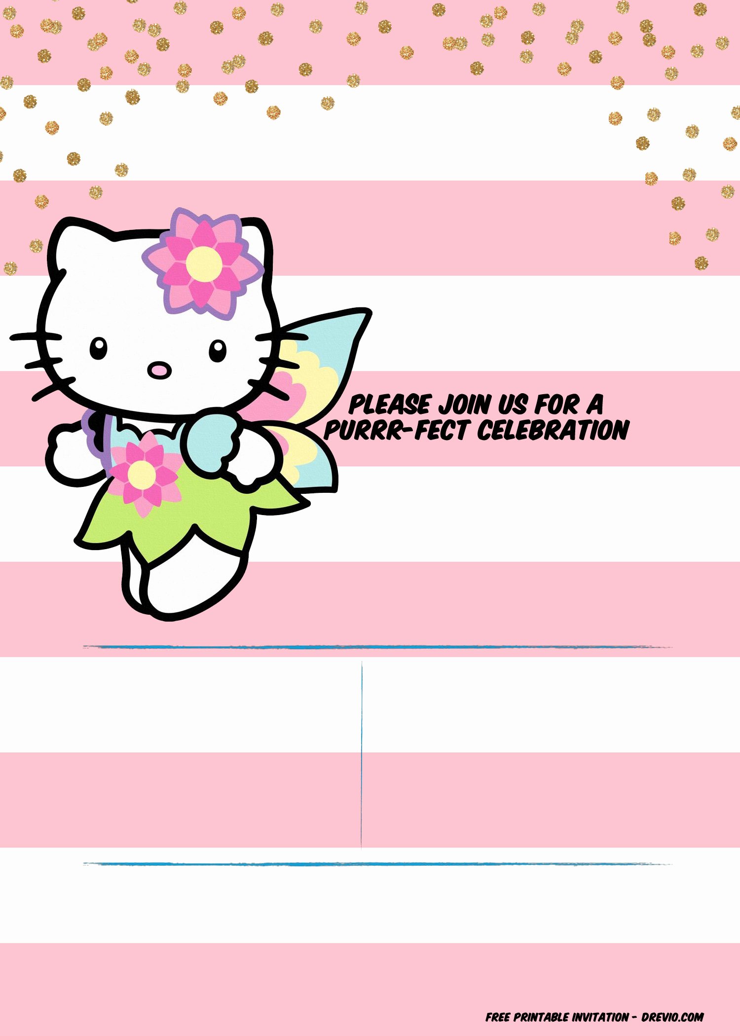 Hello Kitty Invitation Templates Fresh Hello Kitty Invitation Template – Portrait Mode