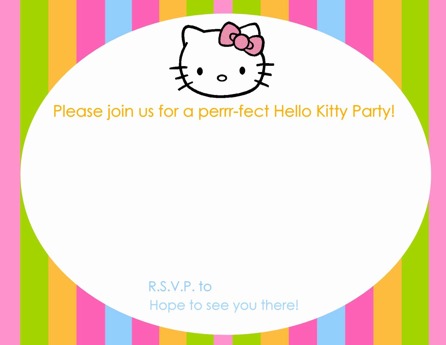 Hello Kitty Invitation Templates Luxury Free Printable Colorful Hello Kitty Invitation Template