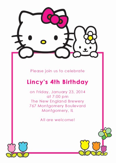 Hello Kitty Invite Template Beautiful Hello Kitty Free Birthday Invitation ← Wedding Invitation