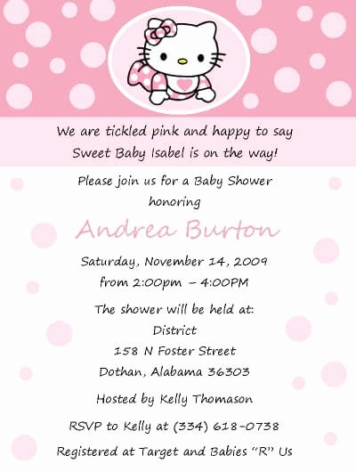 Hello Kitty Invite Template Unique Free Hello Kitty Baby Shower Invitation Template