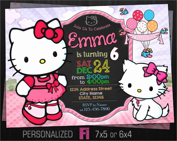 Hello Kitty Party Invite Unique 11 Hello Kitty Invitations Word Psd Indesign