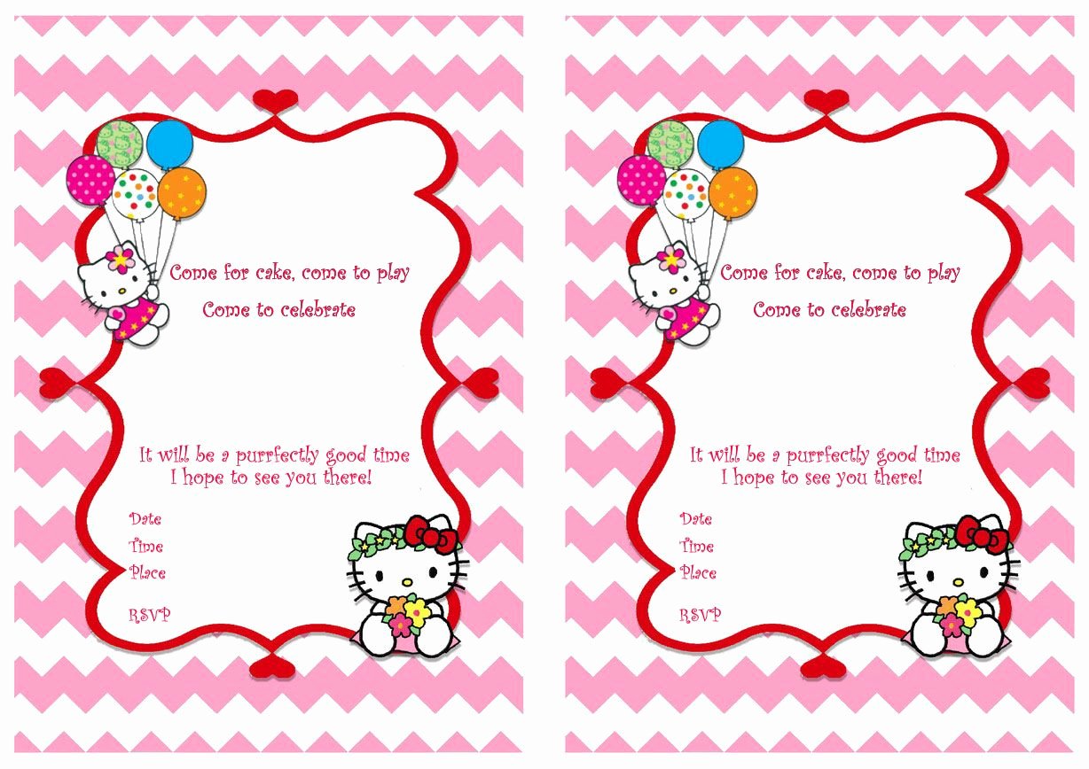Hello Kitty Printable Invitations Awesome Hello Kitty Free Printable Birthday Party Invitations