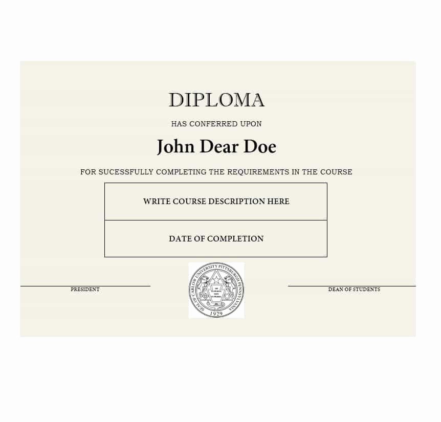 High School Diploma Template Word Best Of 30 Real &amp; Fake Diploma Templates High School College