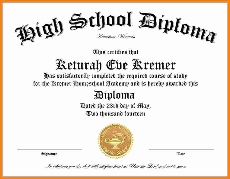 High School Diploma Template Word Lovely Free High School Diploma Templates