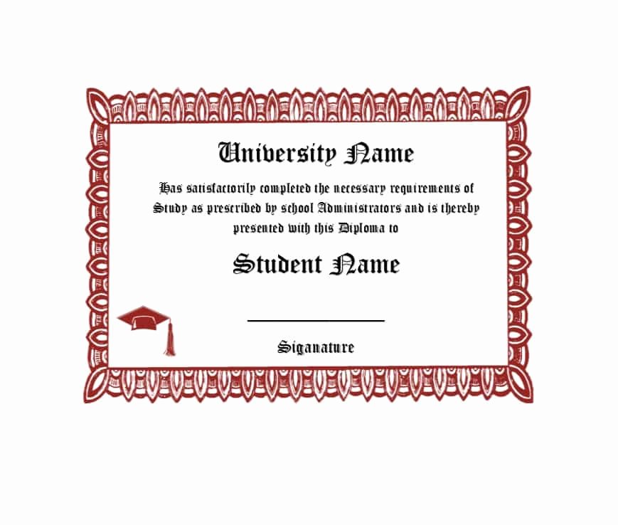High School Diploma Template Word Unique 30 Real &amp; Fake Diploma Templates High School College