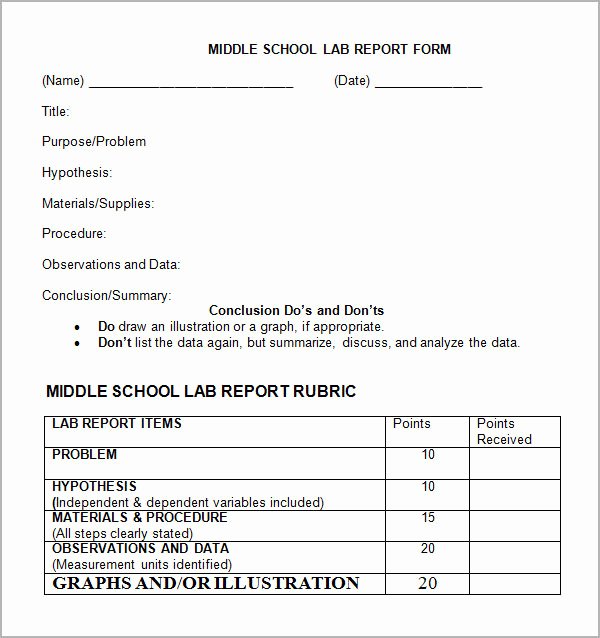 High School Lab Report Template Fresh 7 Lab Report Templates
