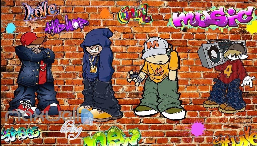 Hip Hop Graffiti Backdrop Awesome 3d Graffiti Hip Hop Boys Wall Murals Wallpaper Wall Art