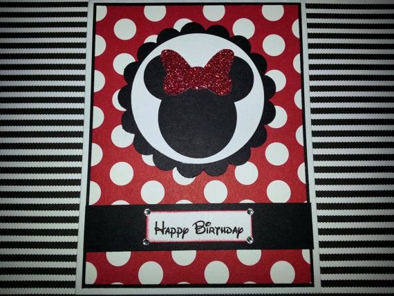 Homemade Minnie Mouse Invitations Inspirational Handmade Minnie Mouse Birthday Card by Itspolkaspotted On