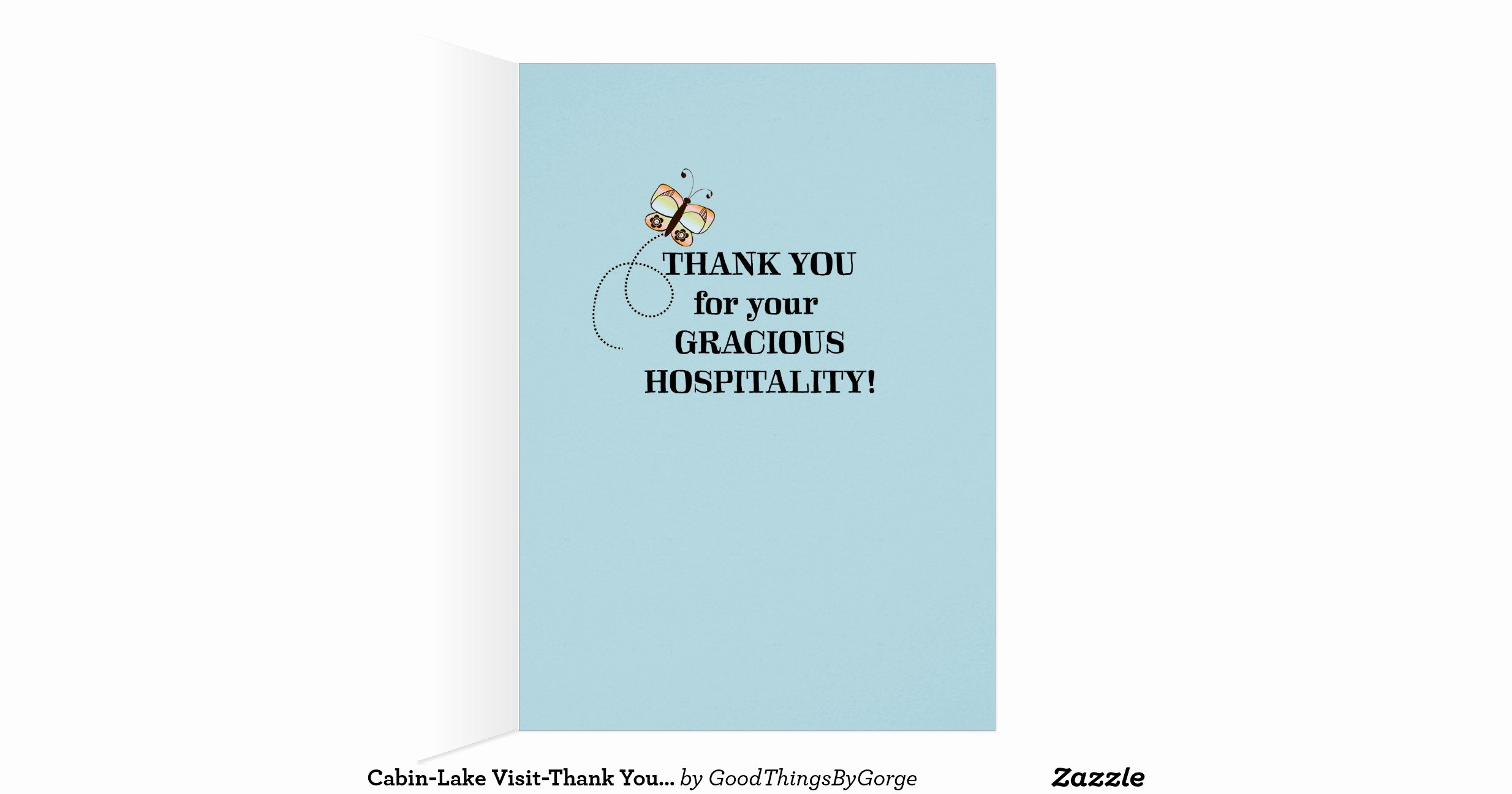 Hospitality Thank You Notes Elegant Cabin Lake Visit Thank You for Hospitality Stationery Note