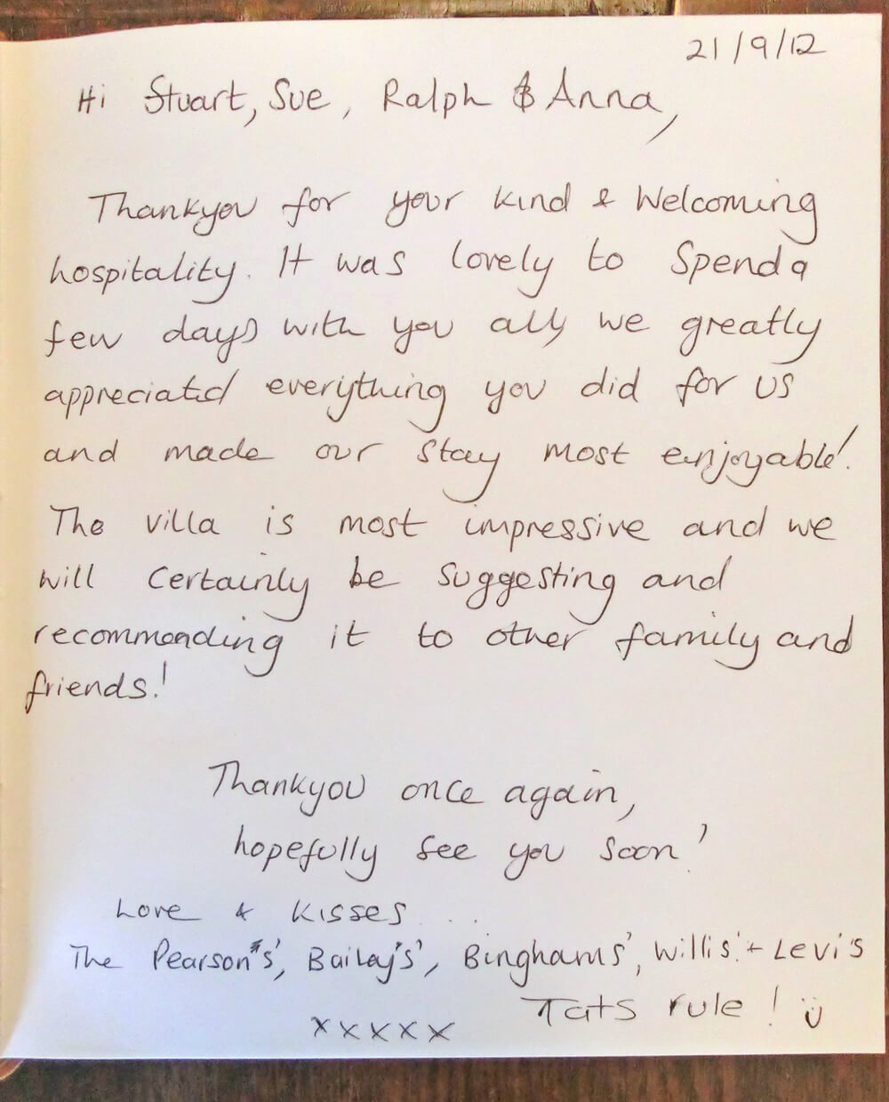 How Do You Write A Thank You Note For Hospitality And Kindness