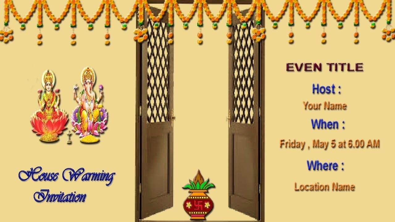 House Warming Ceremony Invitation Awesome Mrs and Mr Singh Cordially Invite You to Grace the